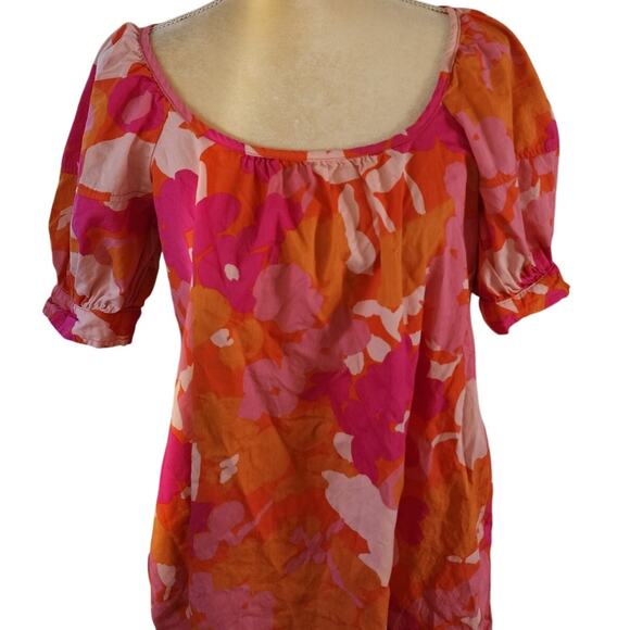 Free Assembly Floral Pink Orange Purple Knee Length Multicolored Dress Small - Picture 2 of 8